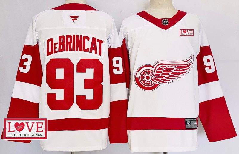 Men Detroit Red Wings #93 Debrincat White Fanatics 2025 NHL Jersey style 6